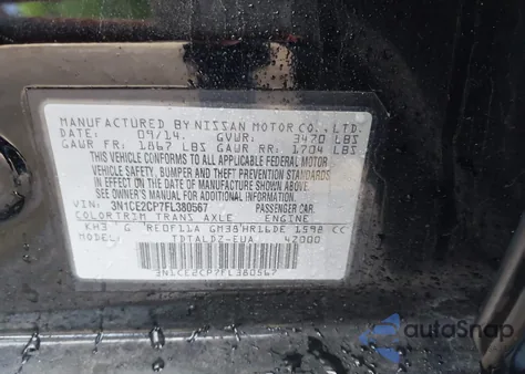 2015 Nissan Versa Note S (Sr)/S Plus/Sl/Sr/Sv z USA, uszkodzony, nr VIN 3N1CE2CP7FL380567